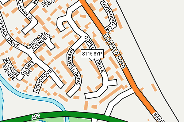ST15 8YP map - OS OpenMap – Local (Ordnance Survey)