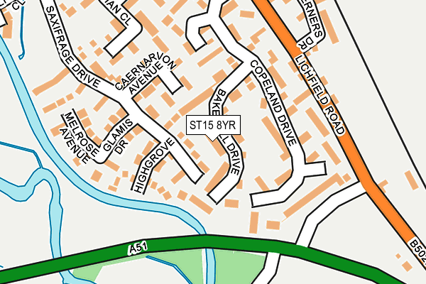 ST15 8YR map - OS OpenMap – Local (Ordnance Survey)