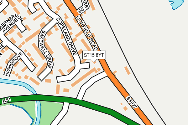 ST15 8YT map - OS OpenMap – Local (Ordnance Survey)