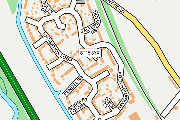 ST15 8YX map - OS OpenMap – Local (Ordnance Survey)