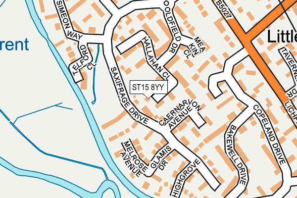 ST15 8YY map - OS OpenMap – Local (Ordnance Survey)