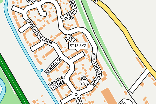 ST15 8YZ map - OS OpenMap – Local (Ordnance Survey)