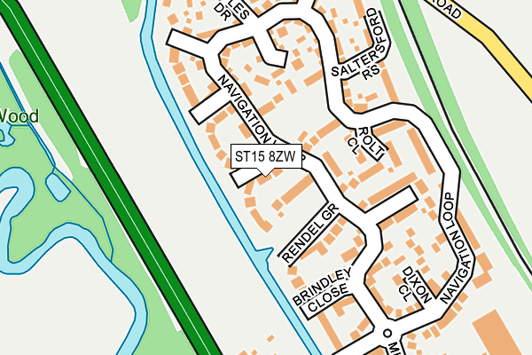 ST15 8ZW map - OS OpenMap – Local (Ordnance Survey)