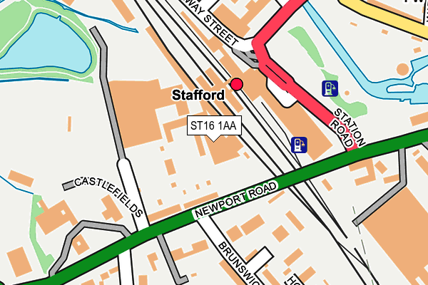 ST16 1AA map - OS OpenMap – Local (Ordnance Survey)