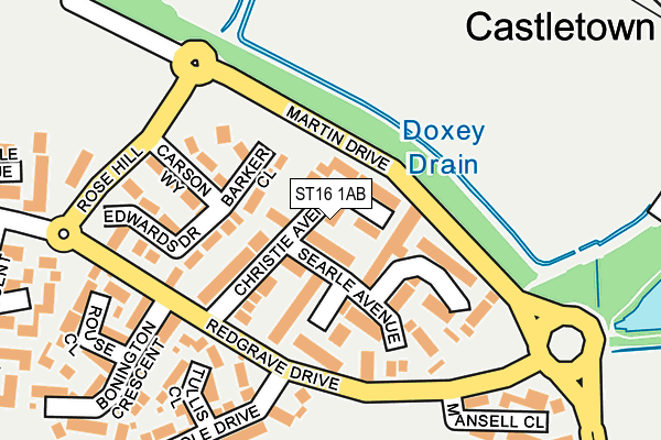 ST16 1AB map - OS OpenMap – Local (Ordnance Survey)