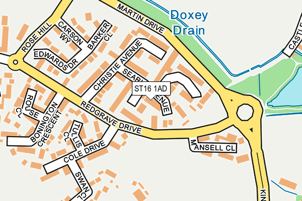 ST16 1AD map - OS OpenMap – Local (Ordnance Survey)