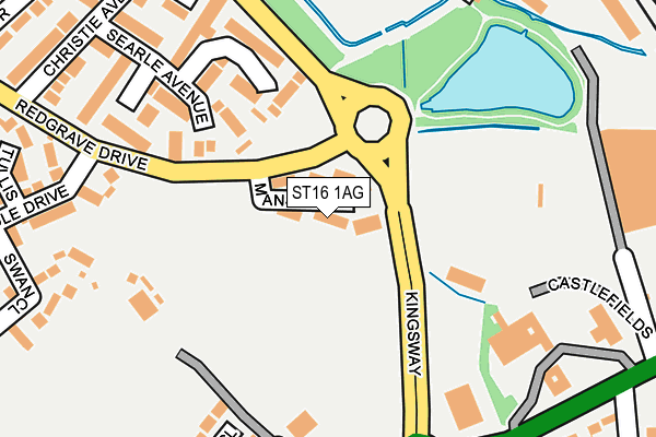 ST16 1AG map - OS OpenMap – Local (Ordnance Survey)