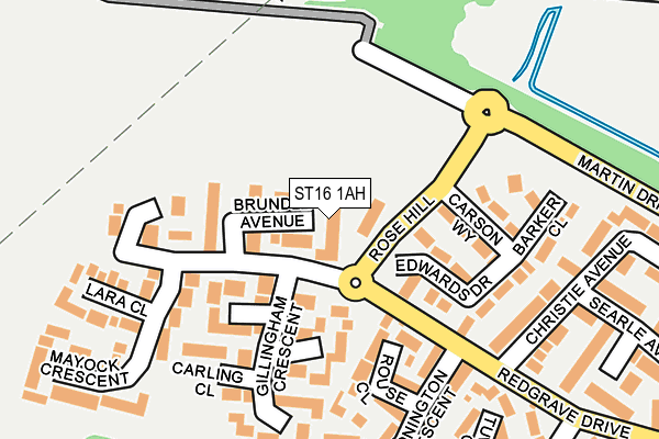 ST16 1AH map - OS OpenMap – Local (Ordnance Survey)