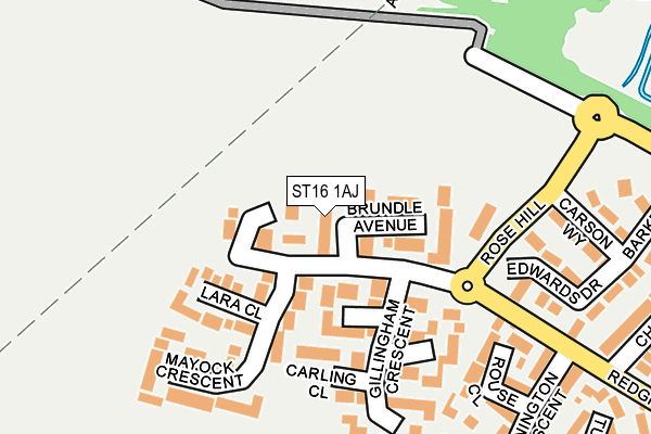 ST16 1AJ map - OS OpenMap – Local (Ordnance Survey)