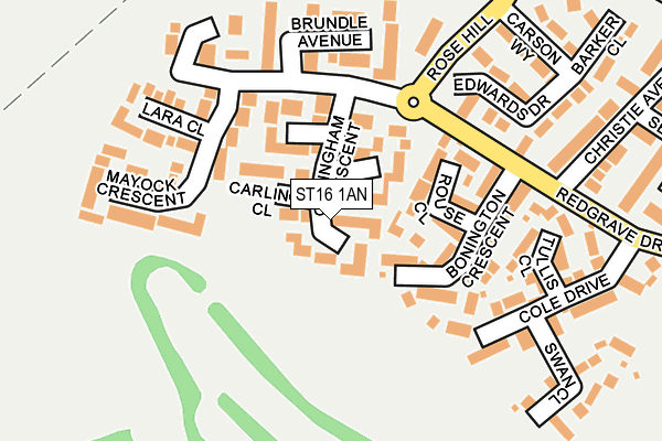 ST16 1AN map - OS OpenMap – Local (Ordnance Survey)
