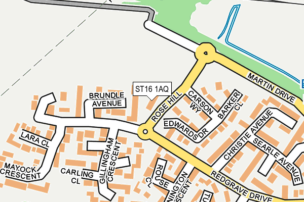 ST16 1AQ map - OS OpenMap – Local (Ordnance Survey)