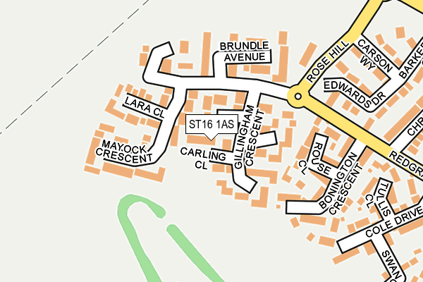 ST16 1AS map - OS OpenMap – Local (Ordnance Survey)