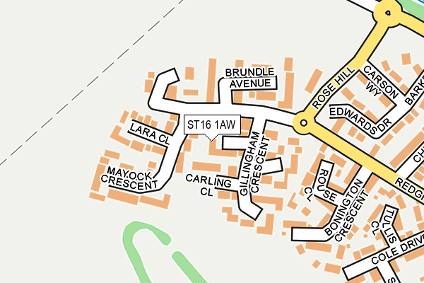 ST16 1AW map - OS OpenMap – Local (Ordnance Survey)