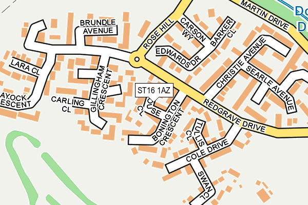 ST16 1AZ map - OS OpenMap – Local (Ordnance Survey)