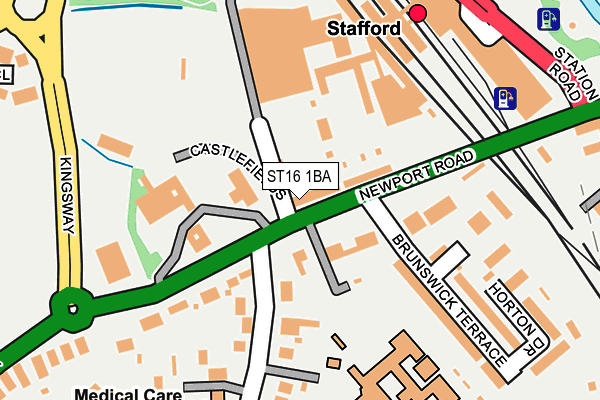 ST16 1BA map - OS OpenMap – Local (Ordnance Survey)