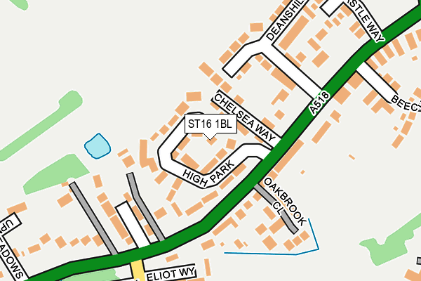 ST16 1BL map - OS OpenMap – Local (Ordnance Survey)