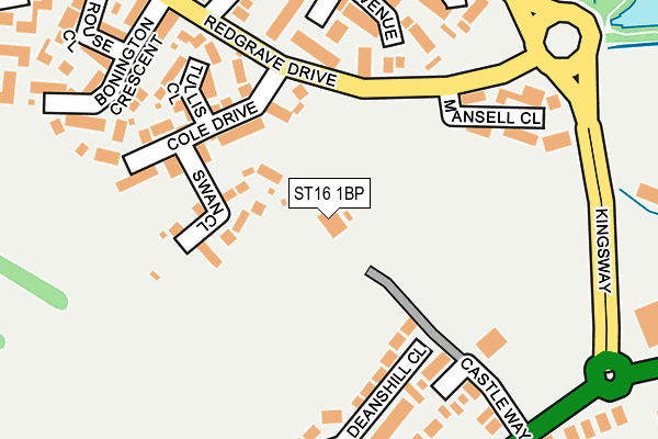 ST16 1BP map - OS OpenMap – Local (Ordnance Survey)