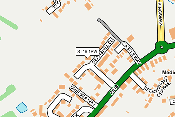 ST16 1BW map - OS OpenMap – Local (Ordnance Survey)