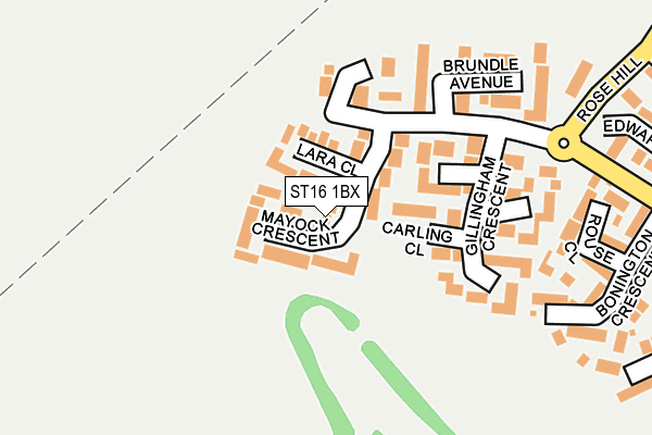 ST16 1BX map - OS OpenMap – Local (Ordnance Survey)