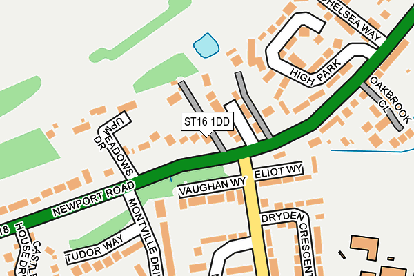 ST16 1DD map - OS OpenMap – Local (Ordnance Survey)