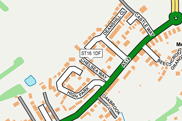 ST16 1DF map - OS OpenMap – Local (Ordnance Survey)