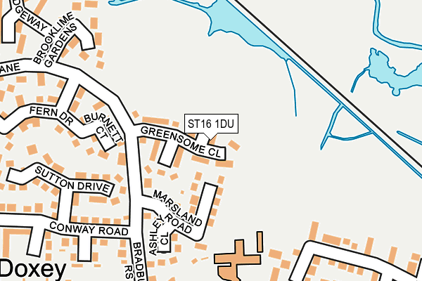 ST16 1DU map - OS OpenMap – Local (Ordnance Survey)