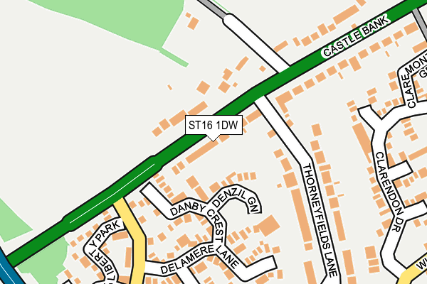 ST16 1DW map - OS OpenMap – Local (Ordnance Survey)