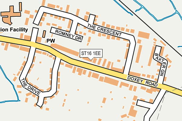 ST16 1EE map - OS OpenMap – Local (Ordnance Survey)