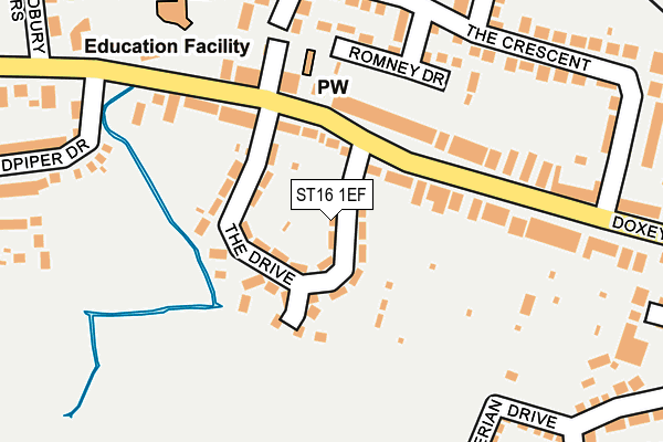 ST16 1EF map - OS OpenMap – Local (Ordnance Survey)