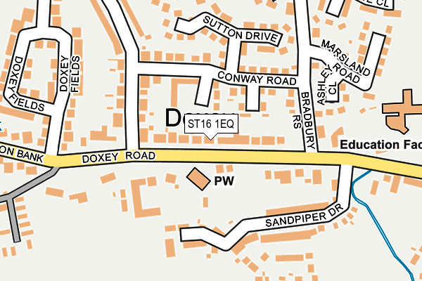 ST16 1EQ map - OS OpenMap – Local (Ordnance Survey)