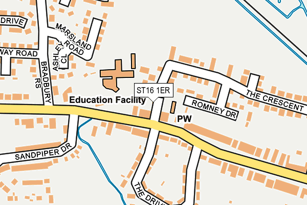 ST16 1ER map - OS OpenMap – Local (Ordnance Survey)