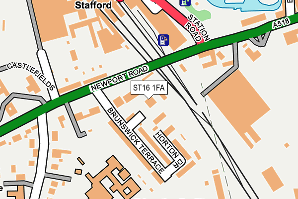 ST16 1FA map - OS OpenMap – Local (Ordnance Survey)