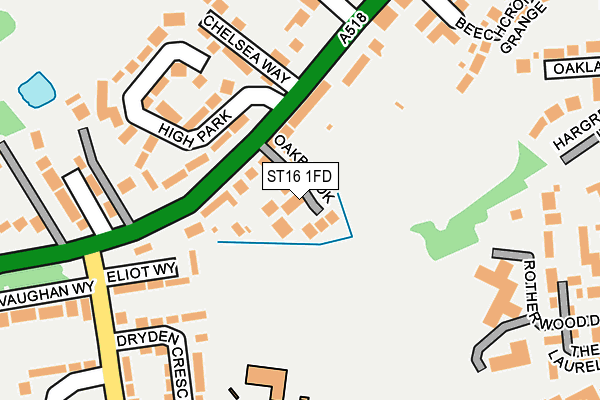 ST16 1FD map - OS OpenMap – Local (Ordnance Survey)