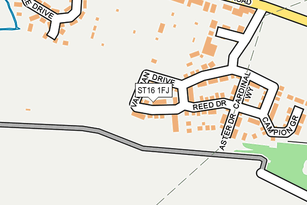 ST16 1FJ map - OS OpenMap – Local (Ordnance Survey)