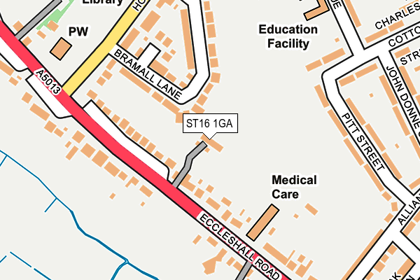 ST16 1GA map - OS OpenMap – Local (Ordnance Survey)