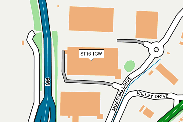 ST16 1GW map - OS OpenMap – Local (Ordnance Survey)