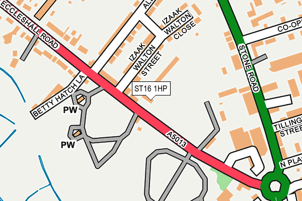 ST16 1HP map - OS OpenMap – Local (Ordnance Survey)