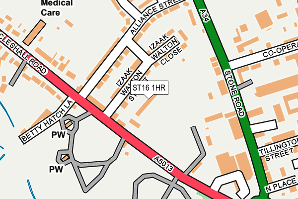 ST16 1HR map - OS OpenMap – Local (Ordnance Survey)