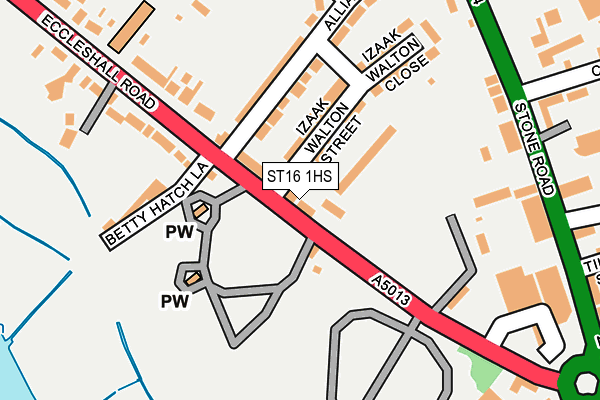 ST16 1HS map - OS OpenMap – Local (Ordnance Survey)