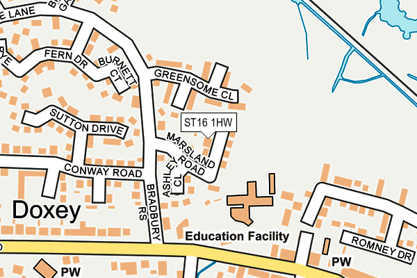 ST16 1HW map - OS OpenMap – Local (Ordnance Survey)