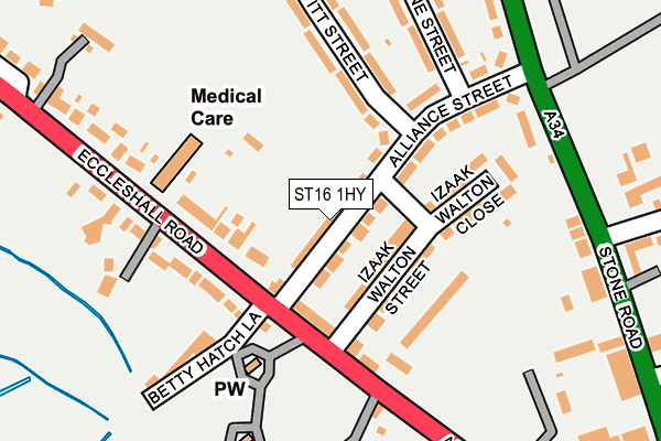 ST16 1HY map - OS OpenMap – Local (Ordnance Survey)