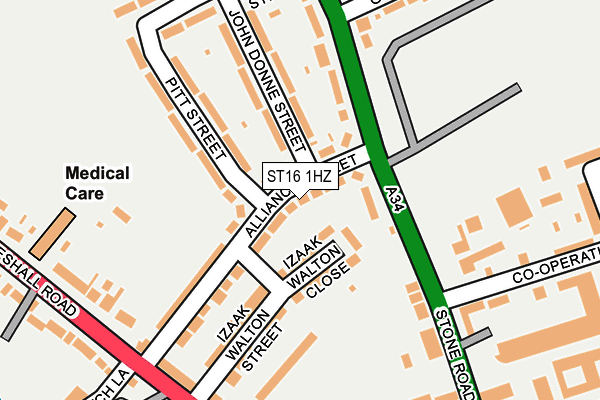 ST16 1HZ map - OS OpenMap – Local (Ordnance Survey)
