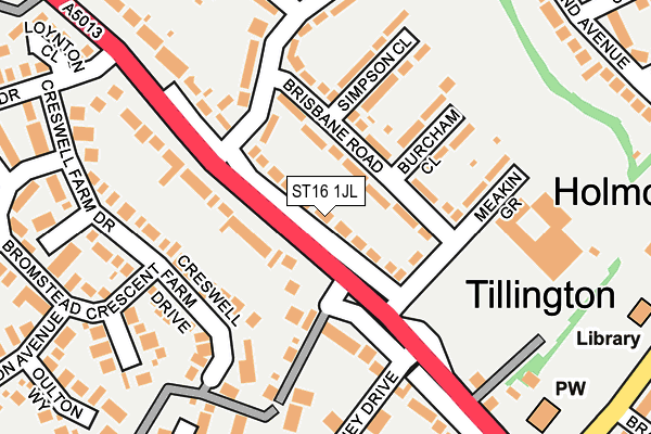ST16 1JL map - OS OpenMap – Local (Ordnance Survey)