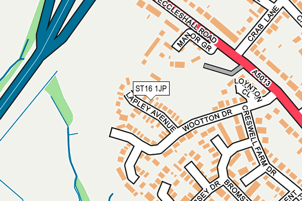 ST16 1JP map - OS OpenMap – Local (Ordnance Survey)