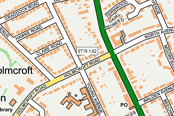 ST16 1JQ map - OS OpenMap – Local (Ordnance Survey)