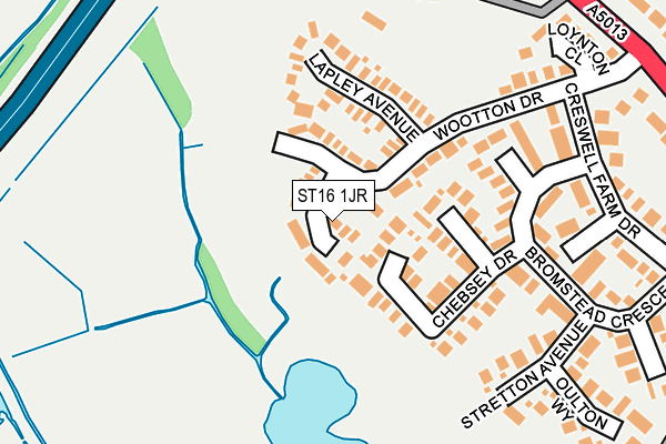 ST16 1JR map - OS OpenMap – Local (Ordnance Survey)