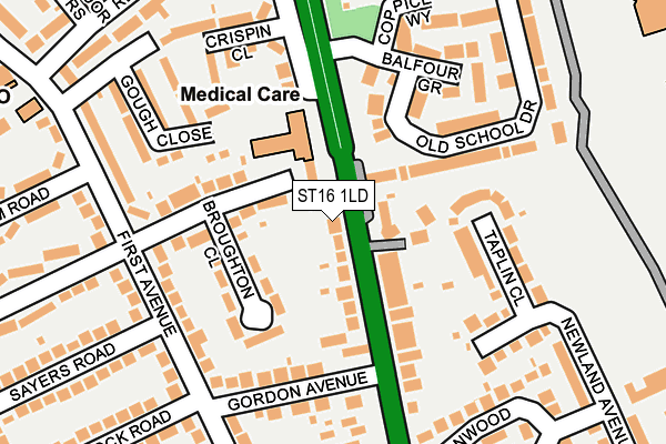 ST16 1LD map - OS OpenMap – Local (Ordnance Survey)