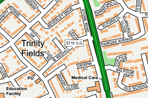 ST16 1LG map - OS OpenMap – Local (Ordnance Survey)