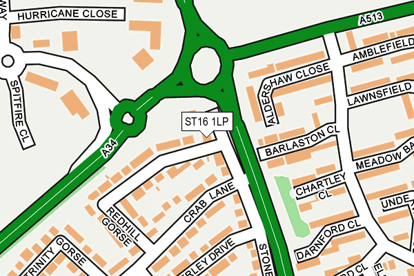 ST16 1LP map - OS OpenMap – Local (Ordnance Survey)