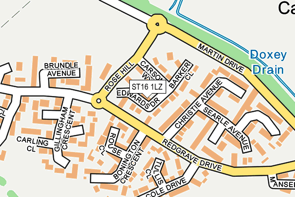ST16 1LZ map - OS OpenMap – Local (Ordnance Survey)